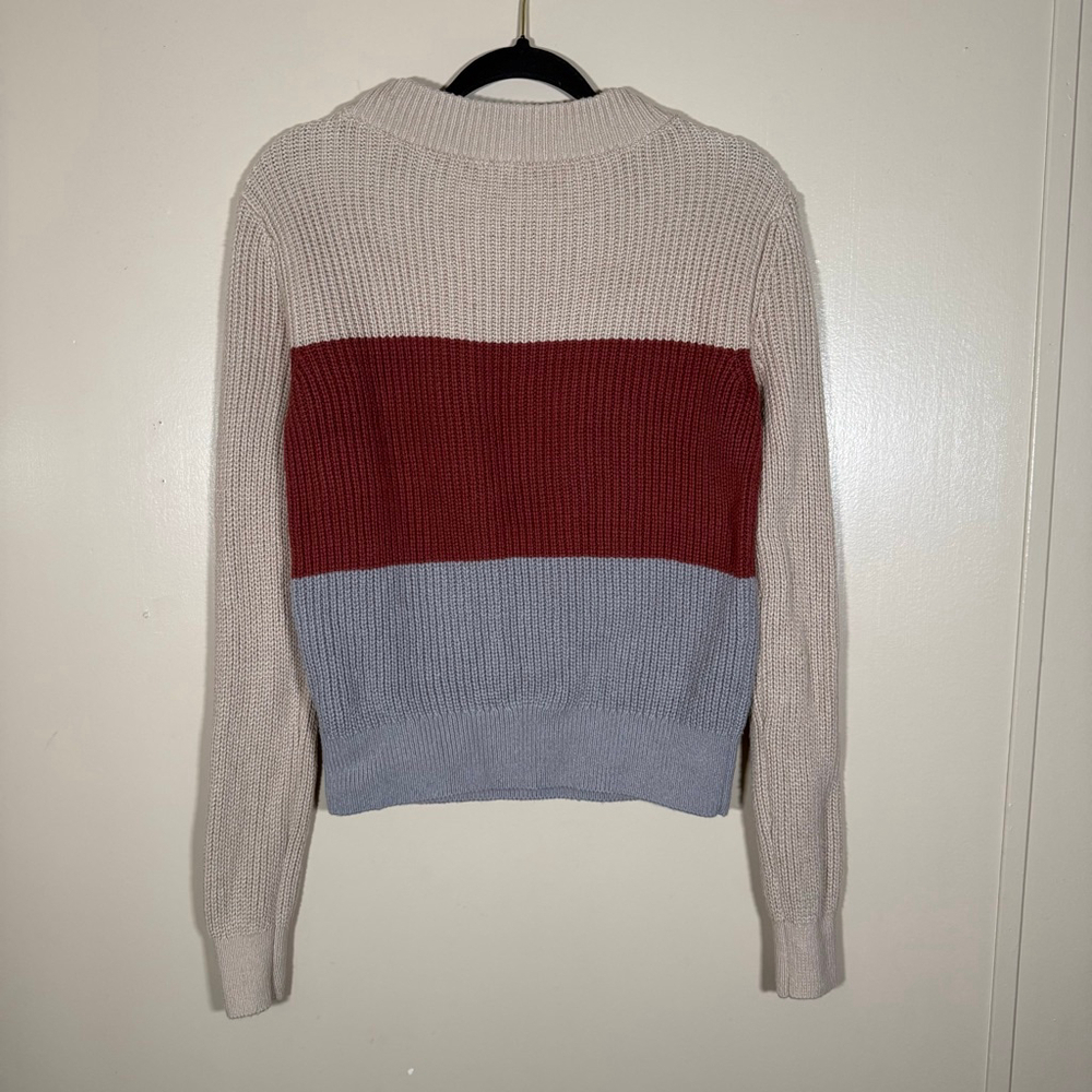 Faherty Women’s Cozy Cotton Crew Color-block Granola Fisherman Sweater Small - Picture 5 of 10